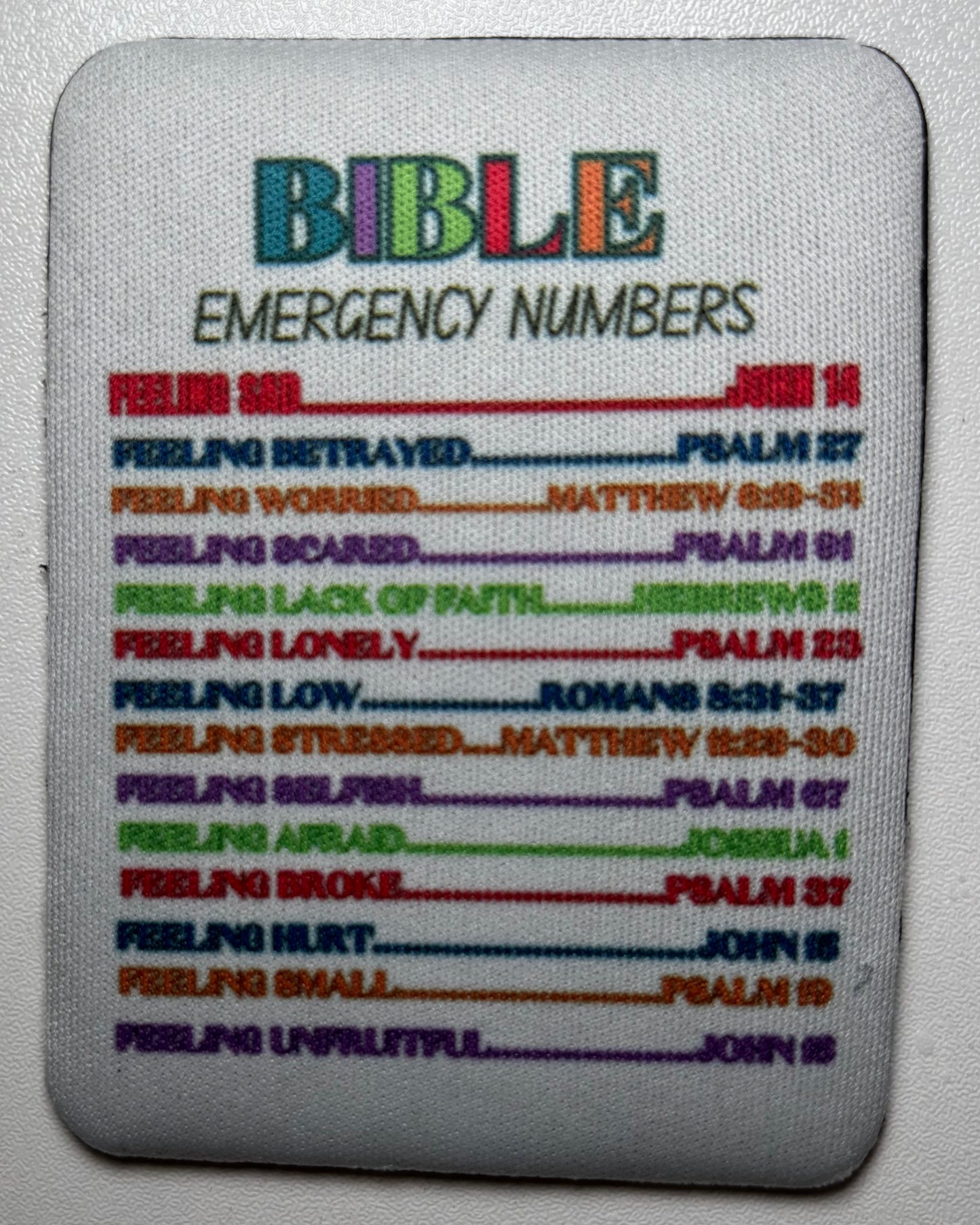 Bible Emergency Numbers Magnet