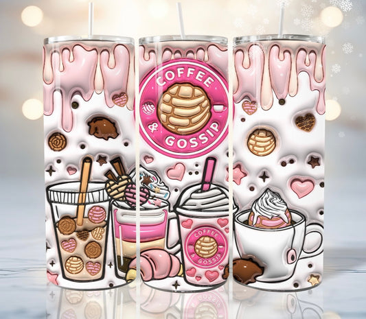 Coffee & Gossip Skinny Tumbler