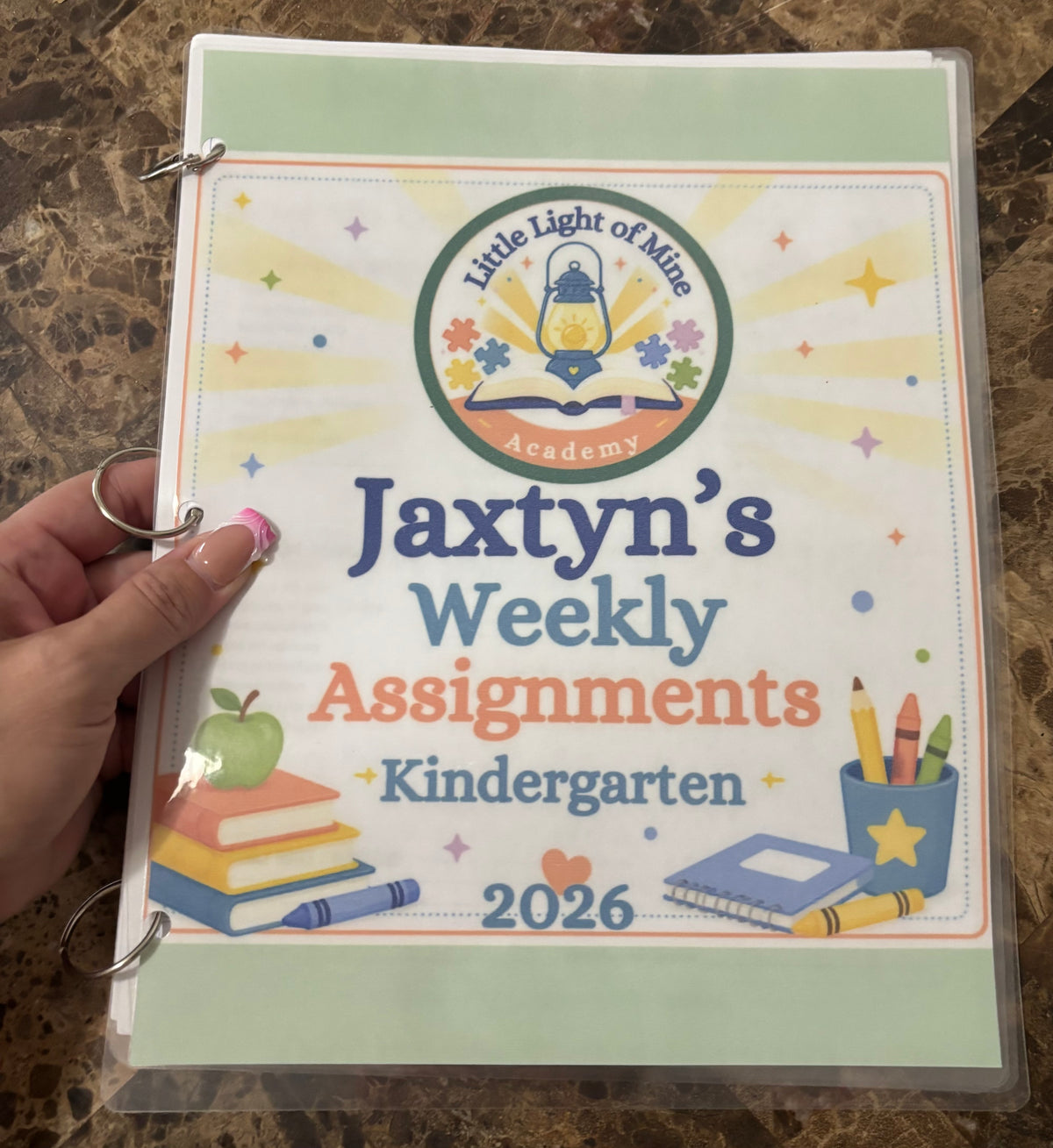 📚Custom Weekly Homeschool Assignment Notebook