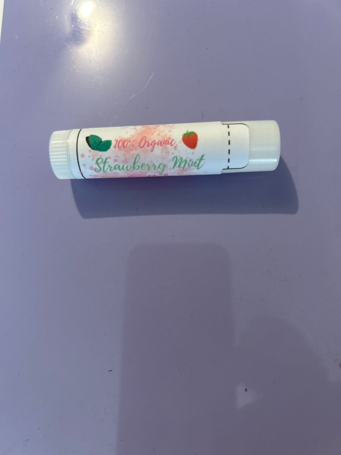 100% Organic strawberry mint lip balm