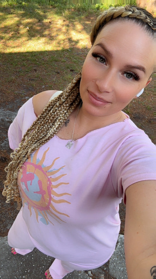 Sunshine Off the shoulder graphic tee
