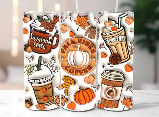 Fall vibes coffee Skinny Tumbler